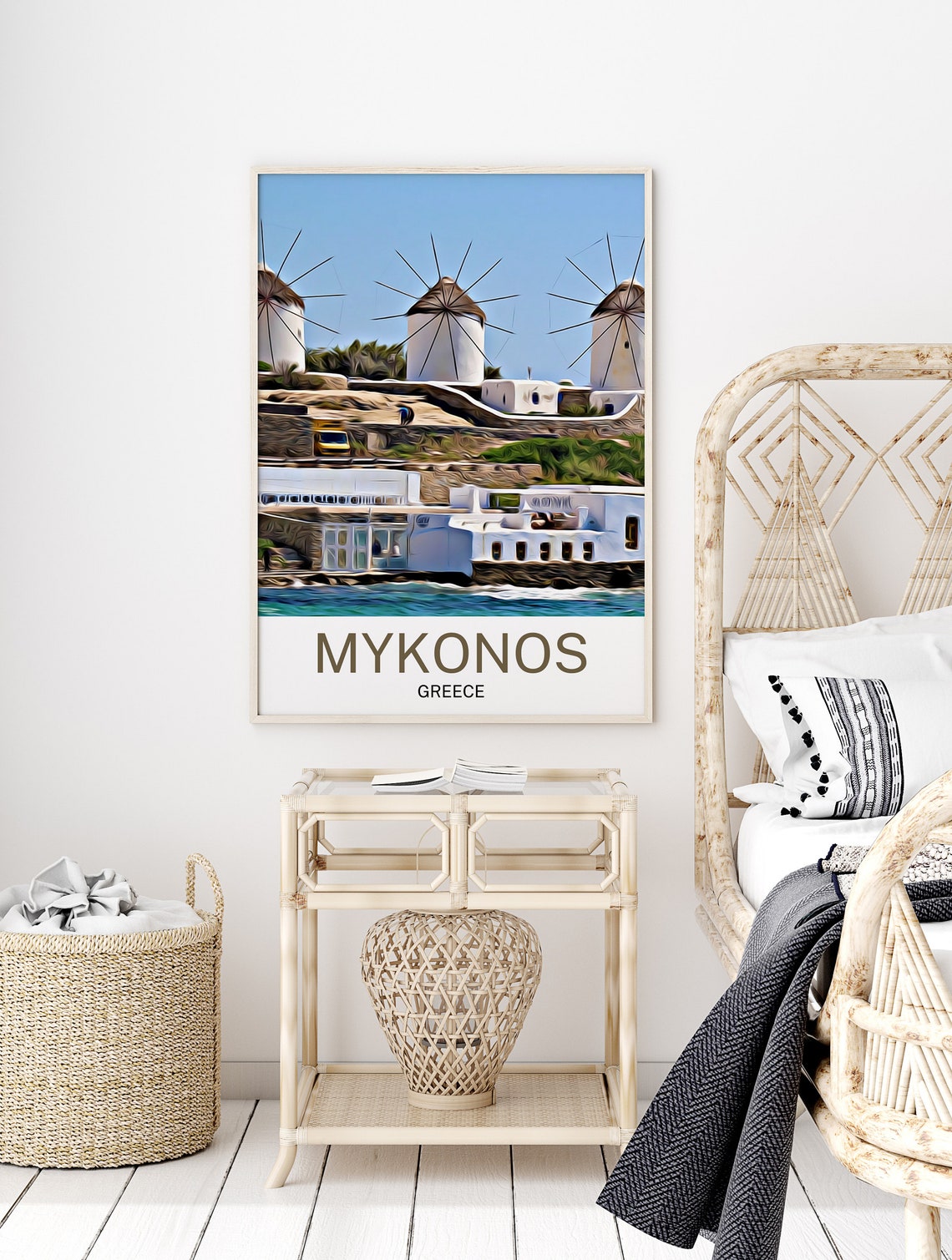 Mykonos Travel Print Mykonos Wall Art Mykonos Art Mykonos Artwork Mykonos Art Print Mykonos Gift Mykonos Poster Mykonos Travel - Image 2