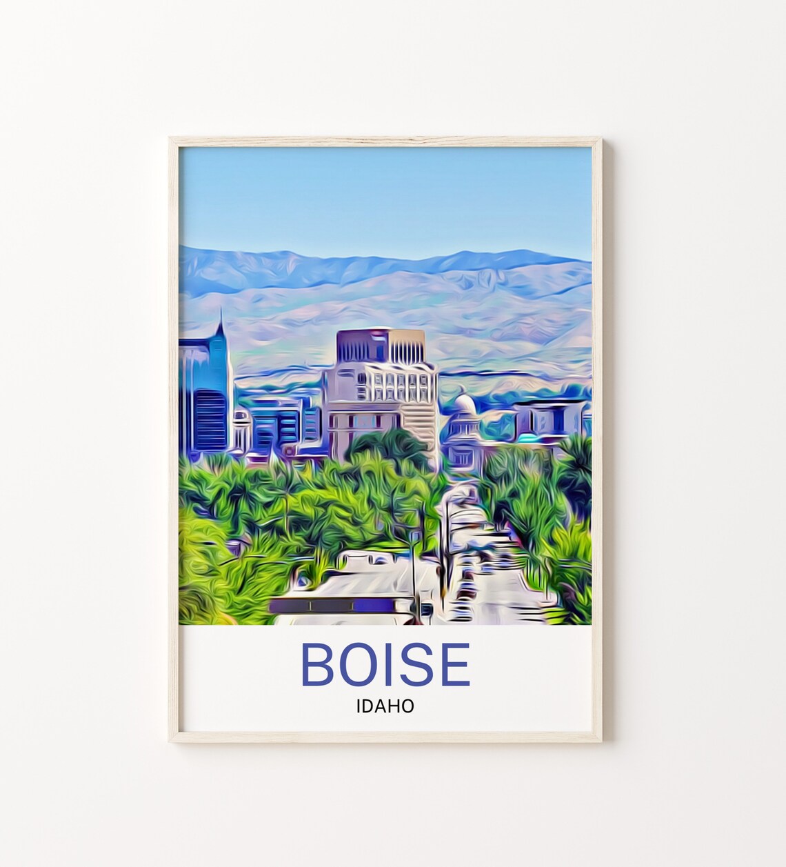 Boise Print Boise Wall Art Boise Poster Boise Art Print Boise Wall Decor Boise Travel Boise Artwork Boise Painting Boise Decor