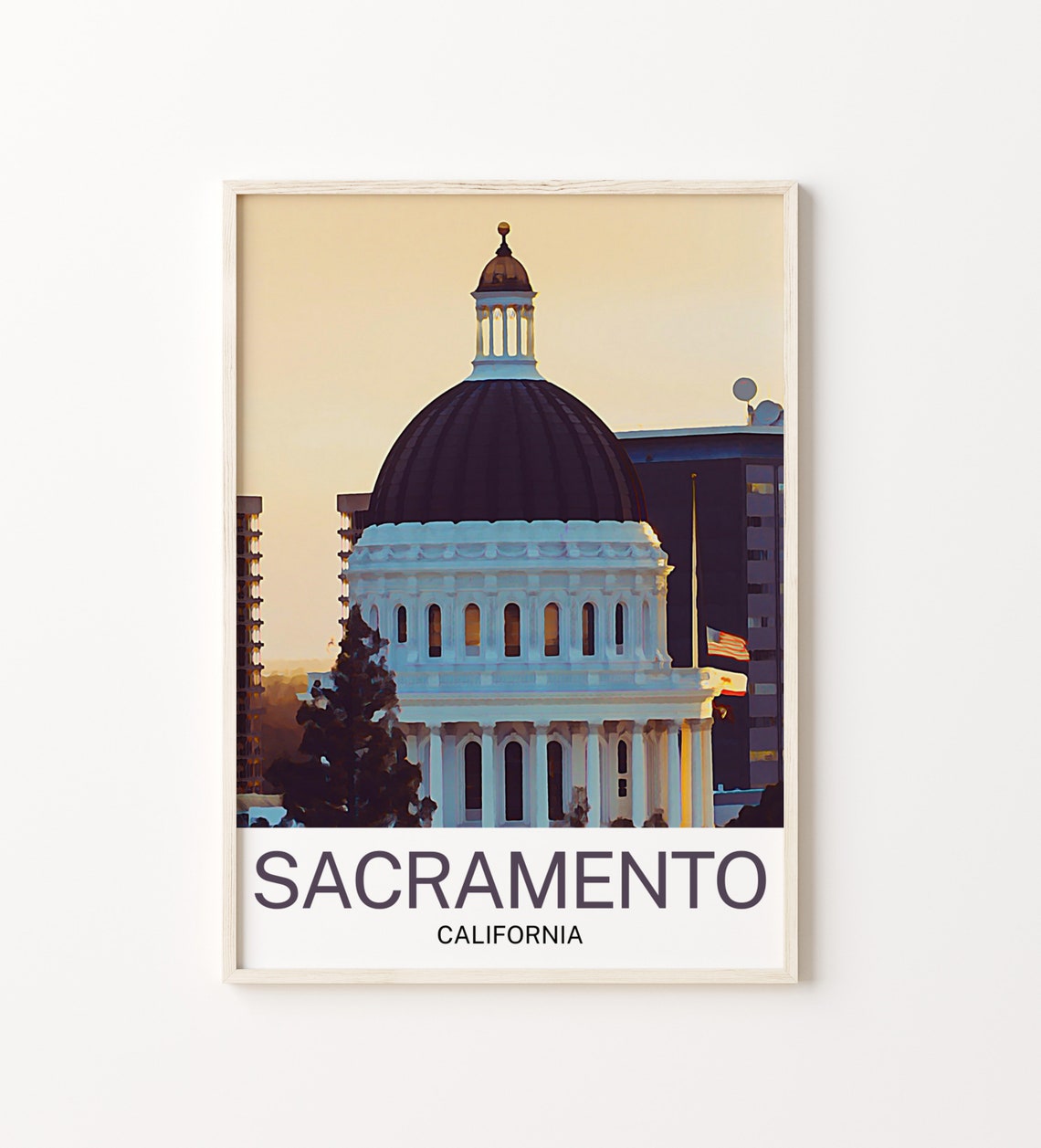 Sacramento Travel Print Sacramento Wall Art Sacramento Poster Sacramento Art Print Sacramento Wall Decor Sacramento Travel