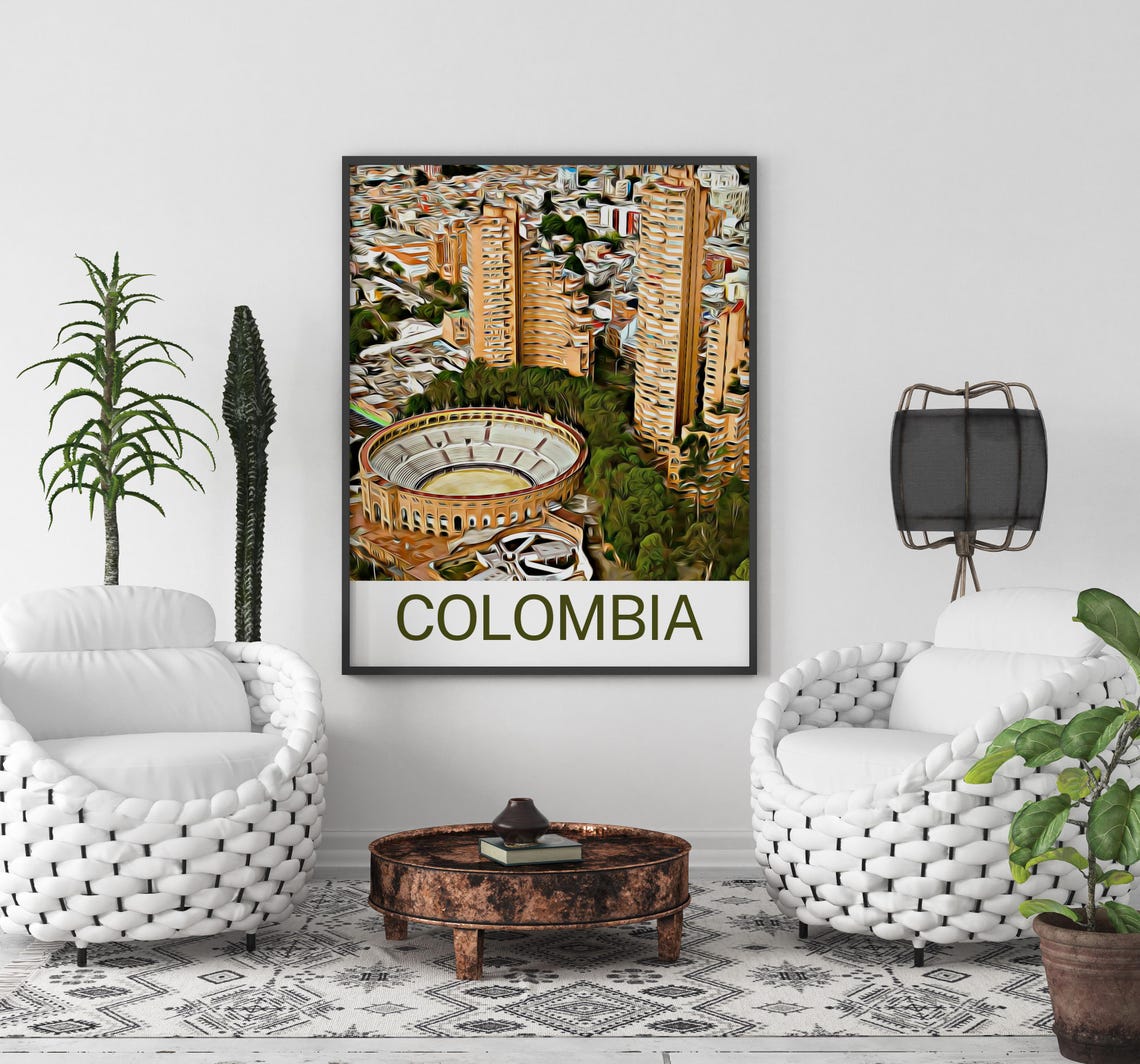 Colombia Colombia Print Colombia Wall Art Colombia Poster Colombia Painting Colombia Colombia Gift Colombia Travel Poster Print - Image 2
