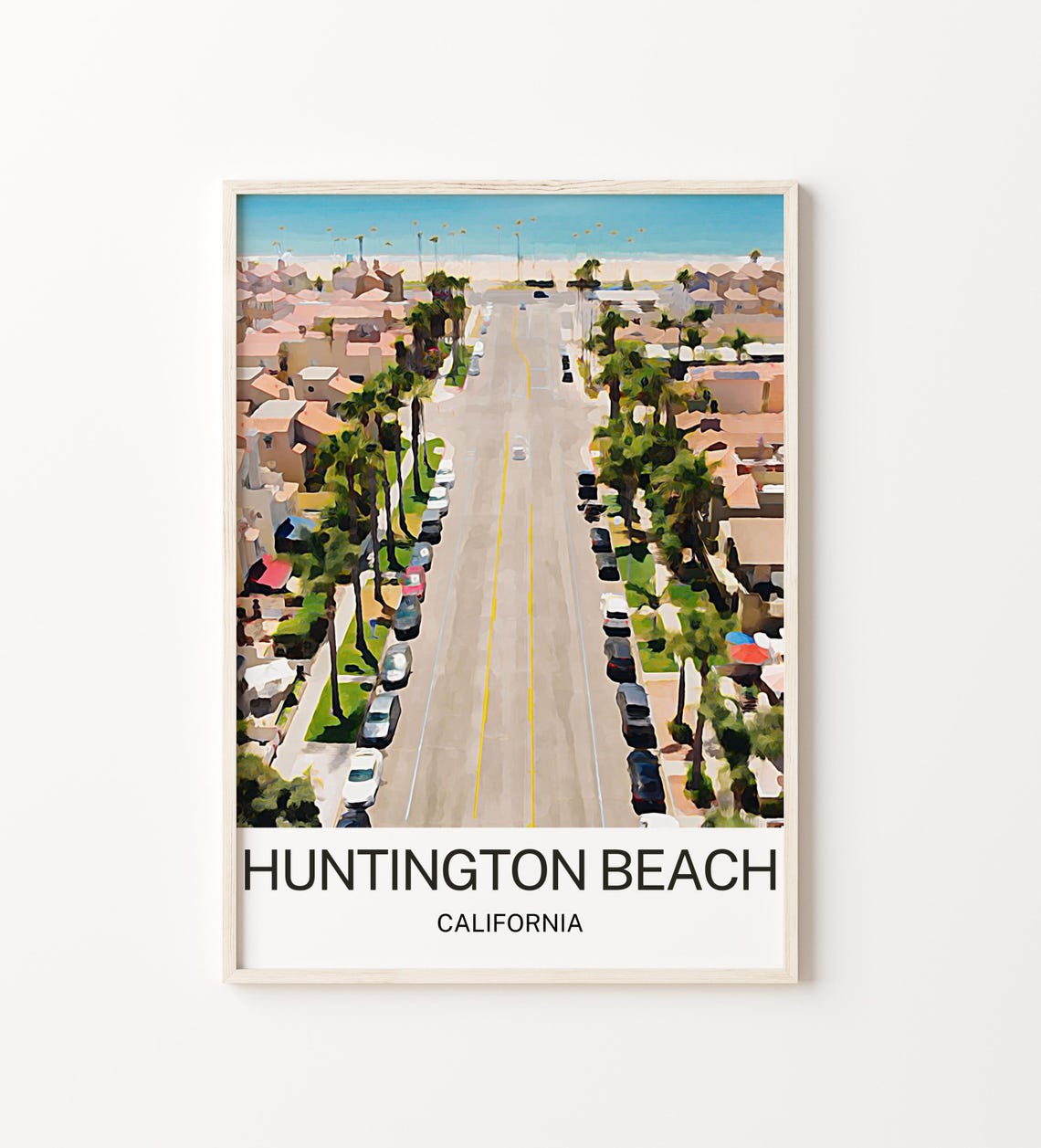 Huntington Beach California Travel Print Huntington Beach California Wall Art Huntington Beach California Poster California Print