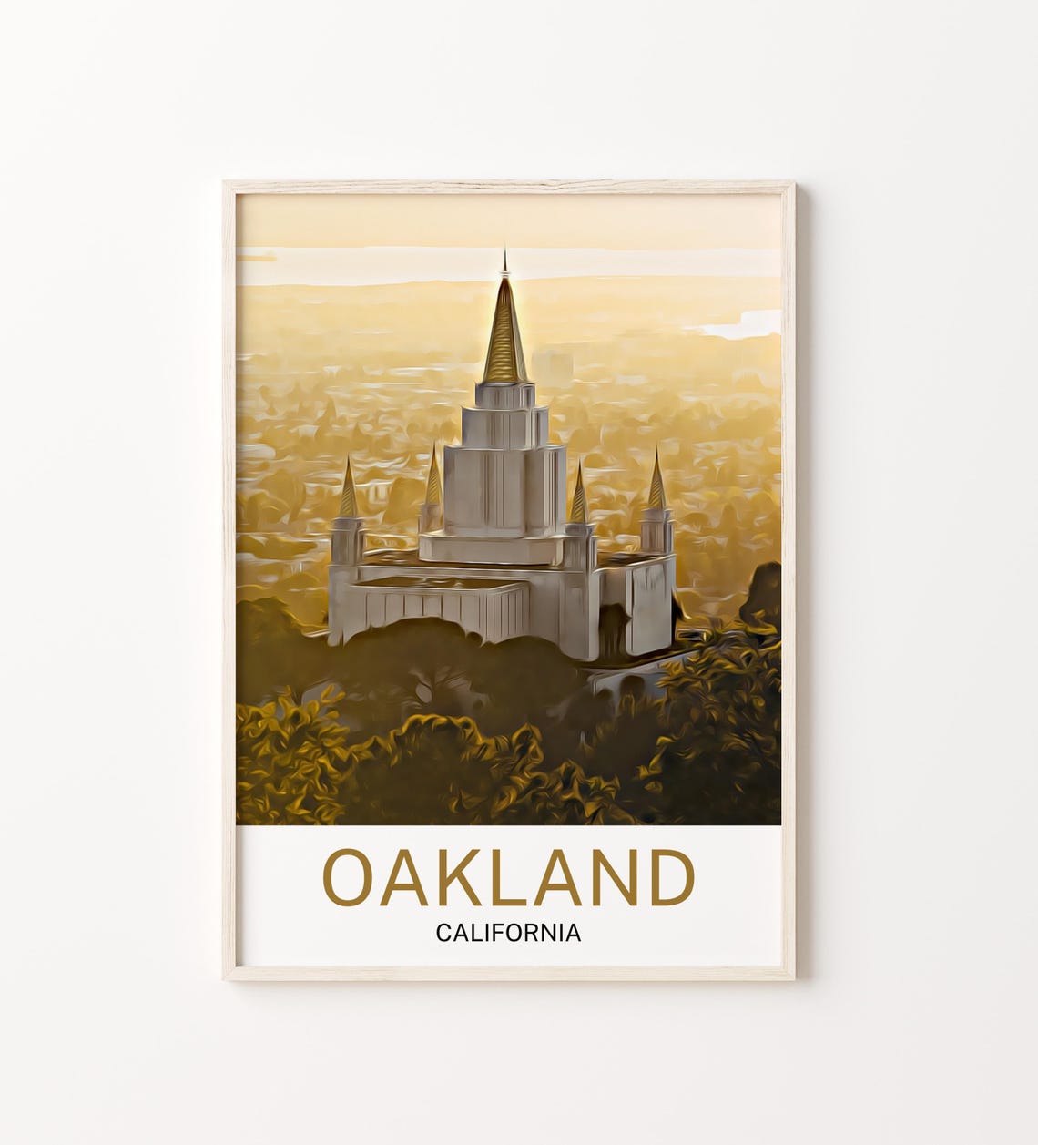 Oakland Travel Print Oakland Wall Art Oakland Poster Oakland Art Print Oakland Artwork Unique Birthday Wedding Gift Cityscape Poster