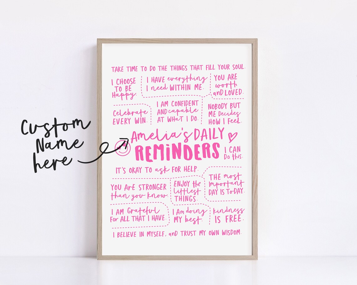 Sophia's Daily Reminders Personalized Positive Affirmations Poster - Image 2