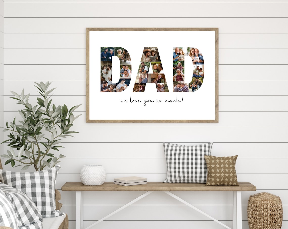 Dad Photo Collage, Fathers Day Gift Poster Print - Image 3