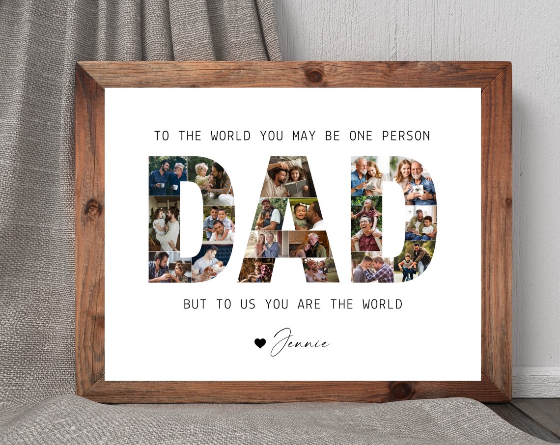 Dad Photo Collage, Fathers Day Gift Poster Print - Image 2
