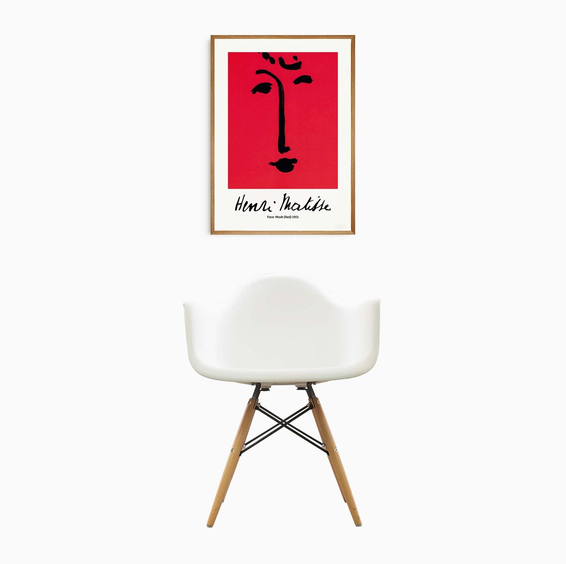 Henri Matisse Face Mask Red 1951 Modernist Brushstroke Face Poster - Image 2
