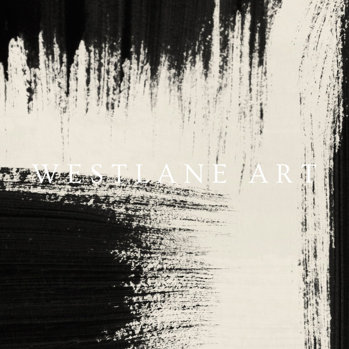 Modern Abstract TV Art, Neutral Black Paint Strokes - Image 2