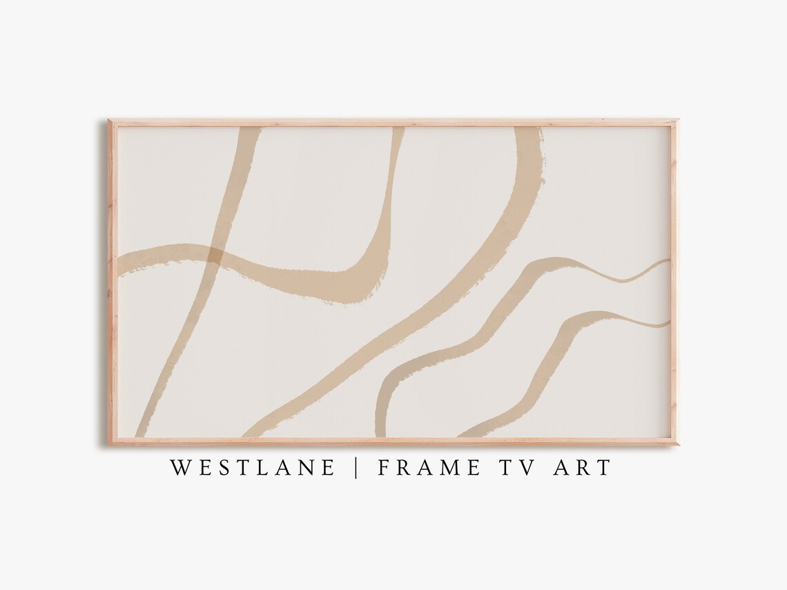 Modern Frame TV Art, Boho Abstract Lines