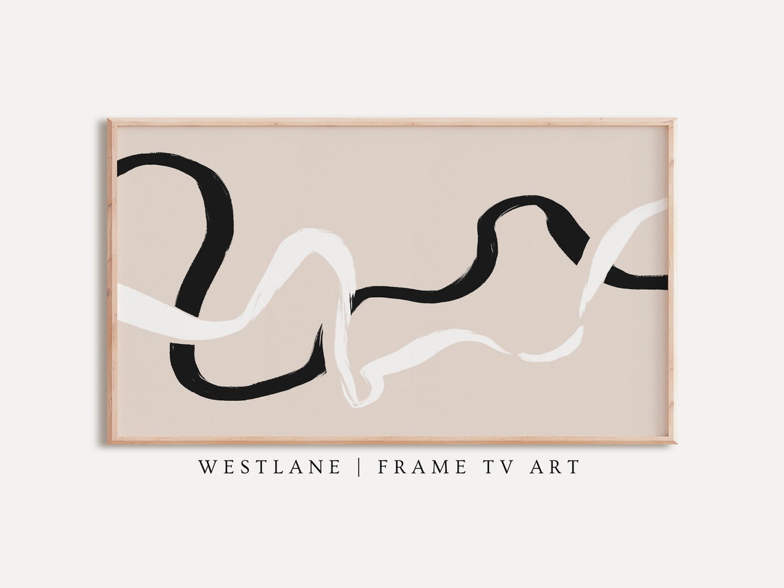 Frame Tv Art Abstract Neutral Modern Shapes Contemporary Tv
