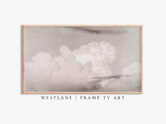 Vintage Cloud Painting, Muted Art Print