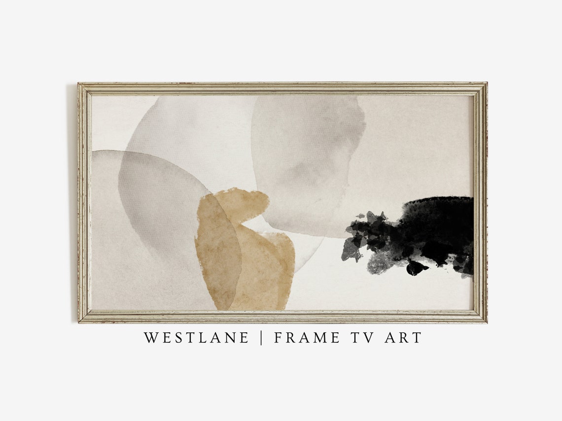 Neutral Abstract Watercolor Beige Gray Charcoal Soft Shapes Poster - Image 2