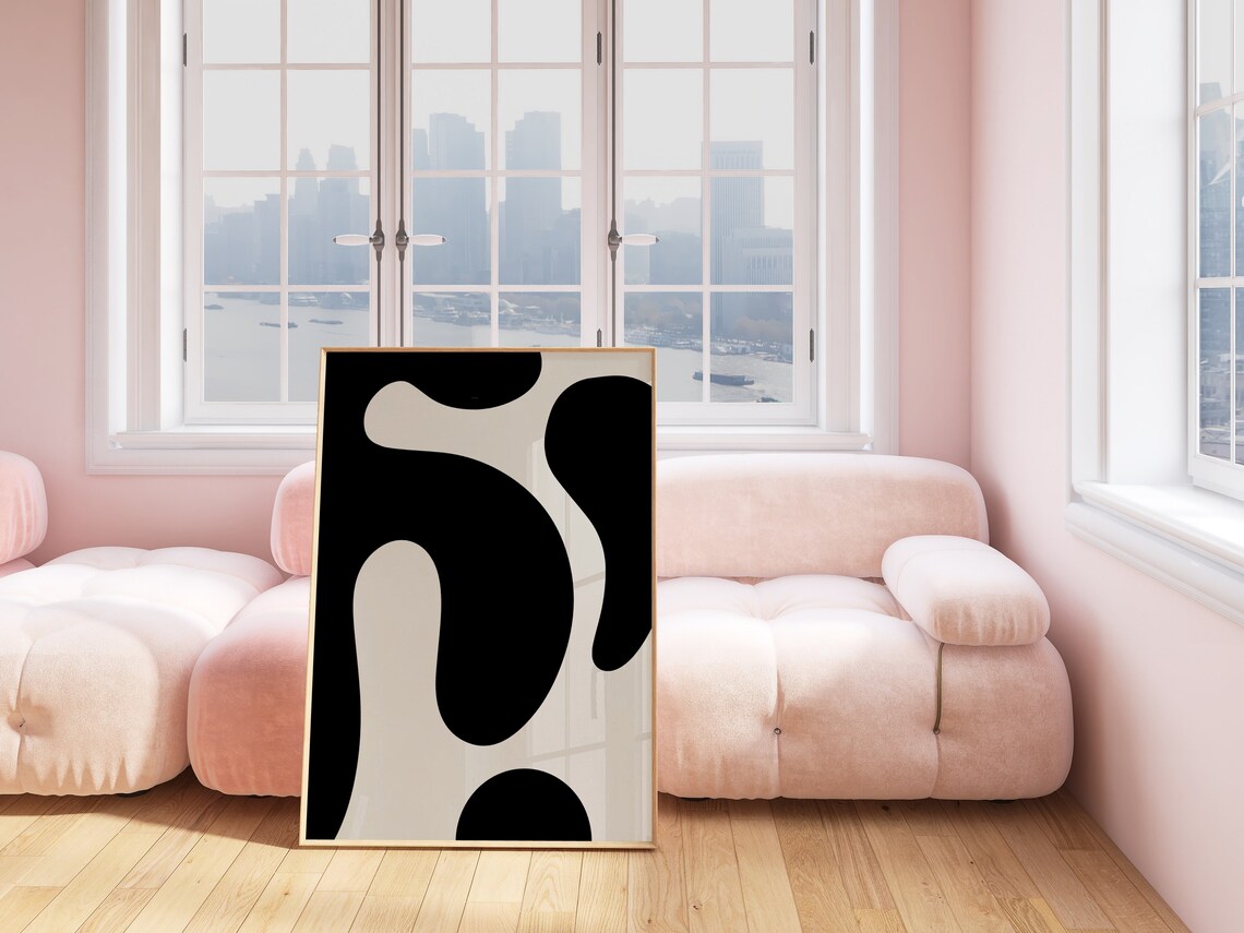 Retro Abstract Black And White 70s Art Print - Image 3