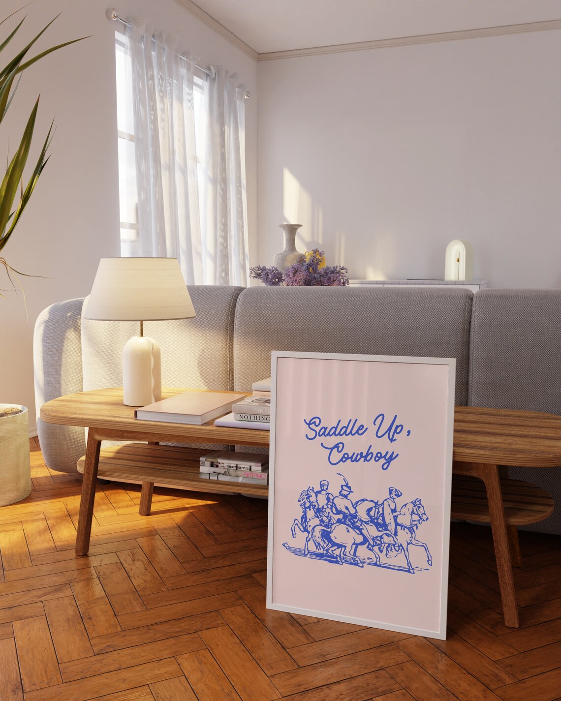 Cowboy Print, Retro Office Wall Decor Art - Image 2