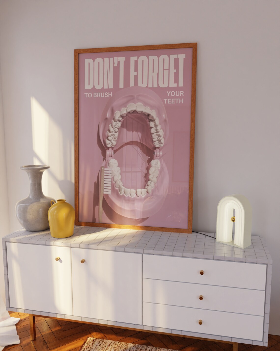 Brush Your Teeth Funny Bathroom Art Print - Image 2