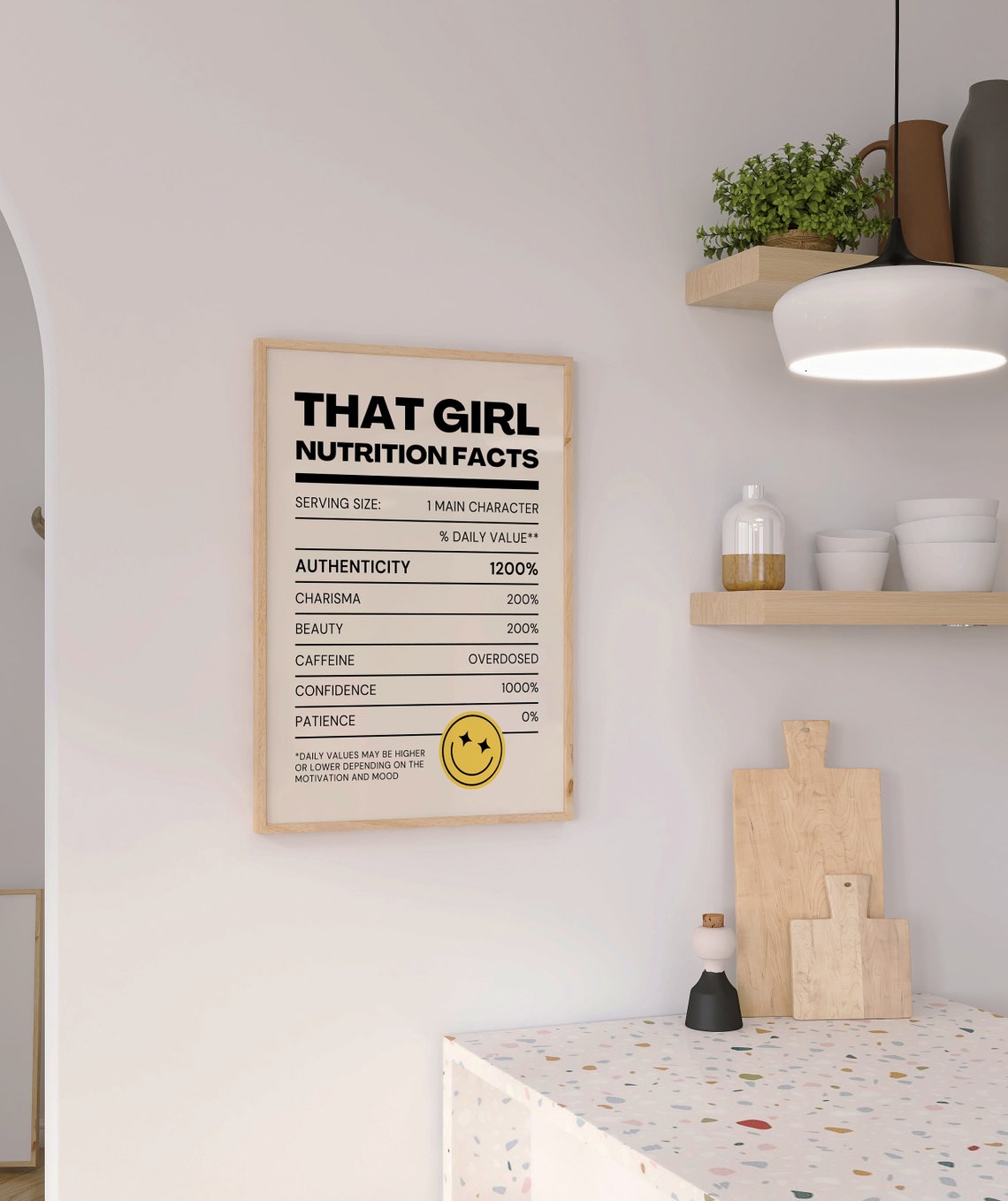 That Girl Nutrition Label Print Funny Unique Main Character Energy Nutritionist Gift Idea Fitness Gym Girl Funny Poster - Image 2