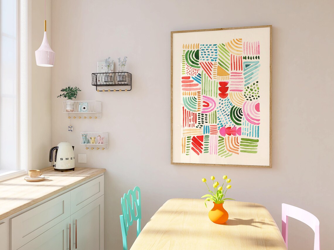 Abstract Watercolor Shapes, Organic Geometric Poster - Image 2