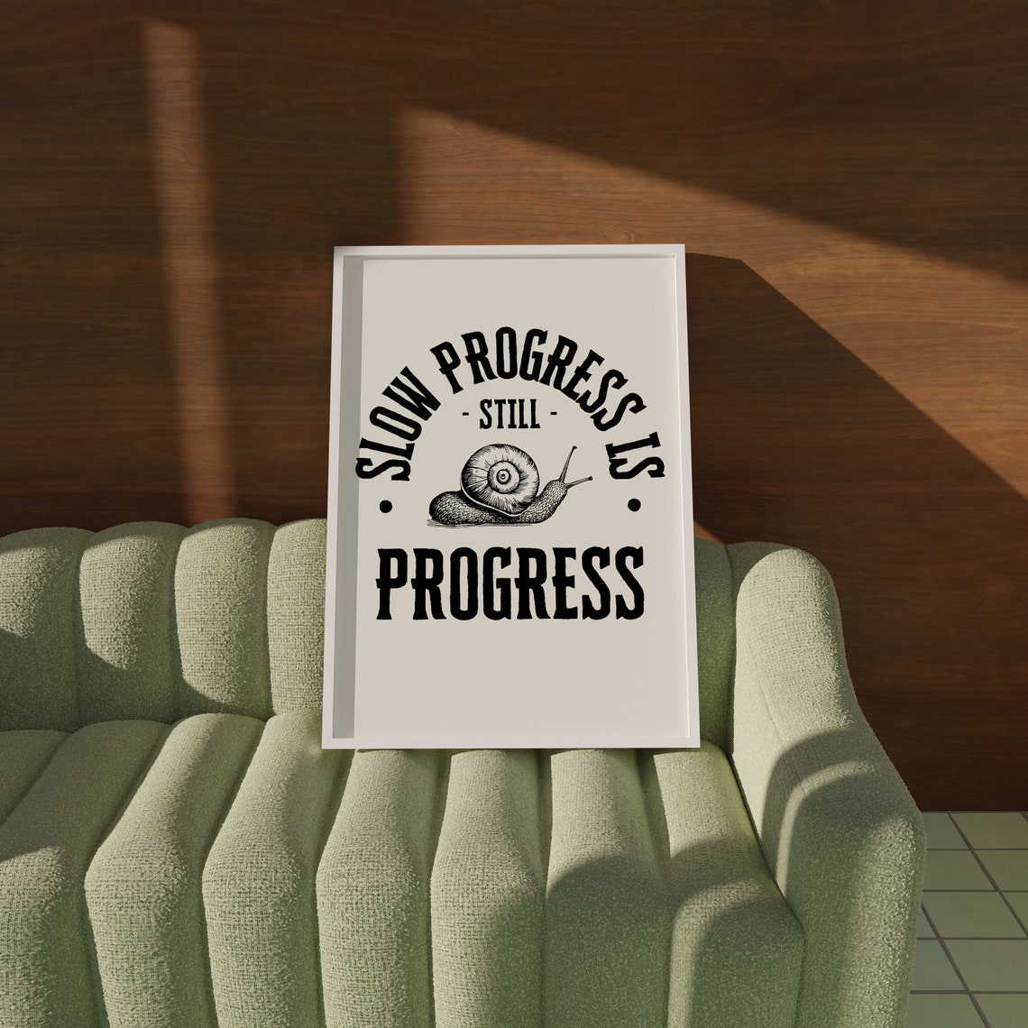 Slow Progress Is Still Progress Retro Snail Quote Art Poster - Image 2