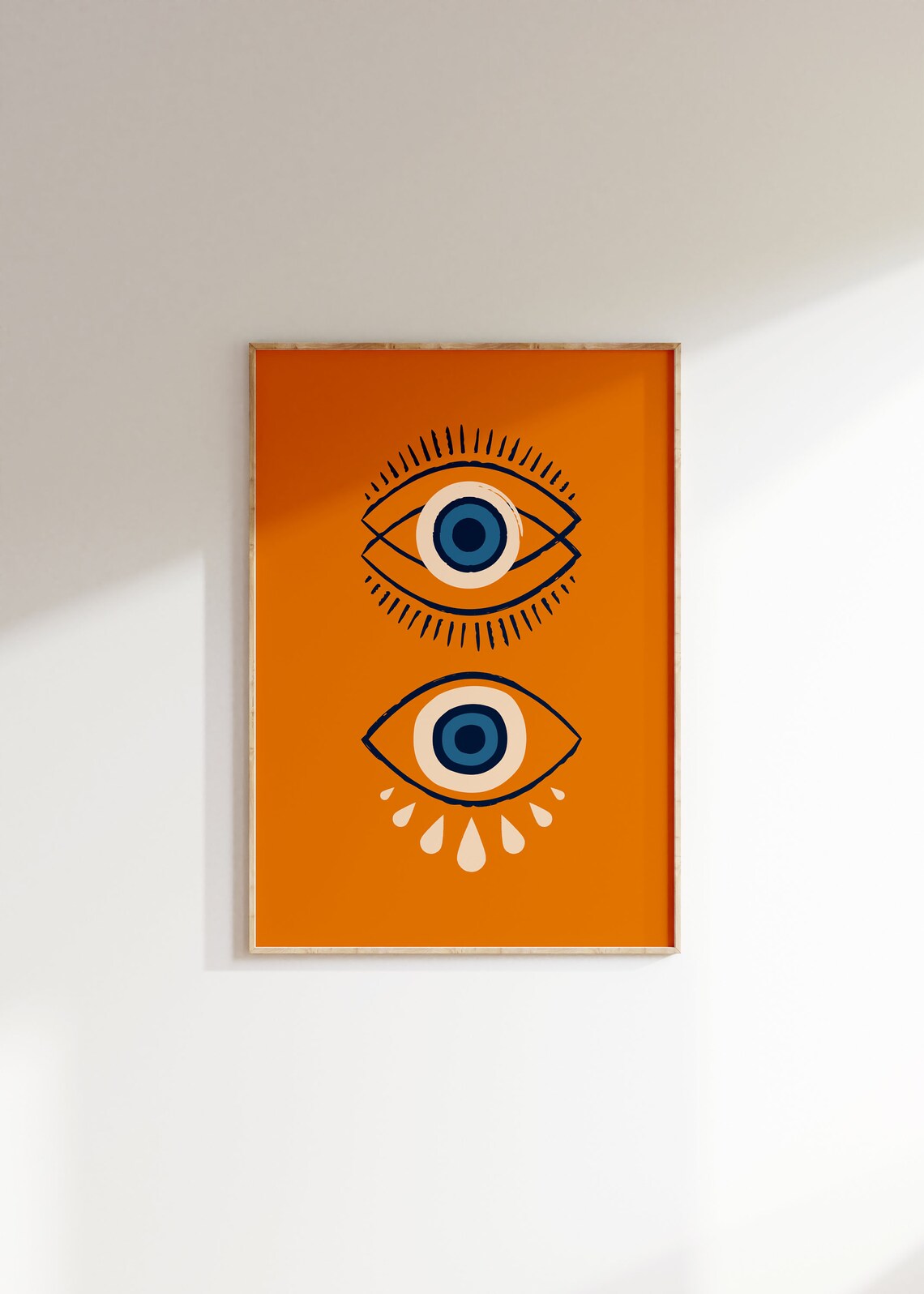 Groovy Evil Eye Protection Poster, Retro Maximalist Decor