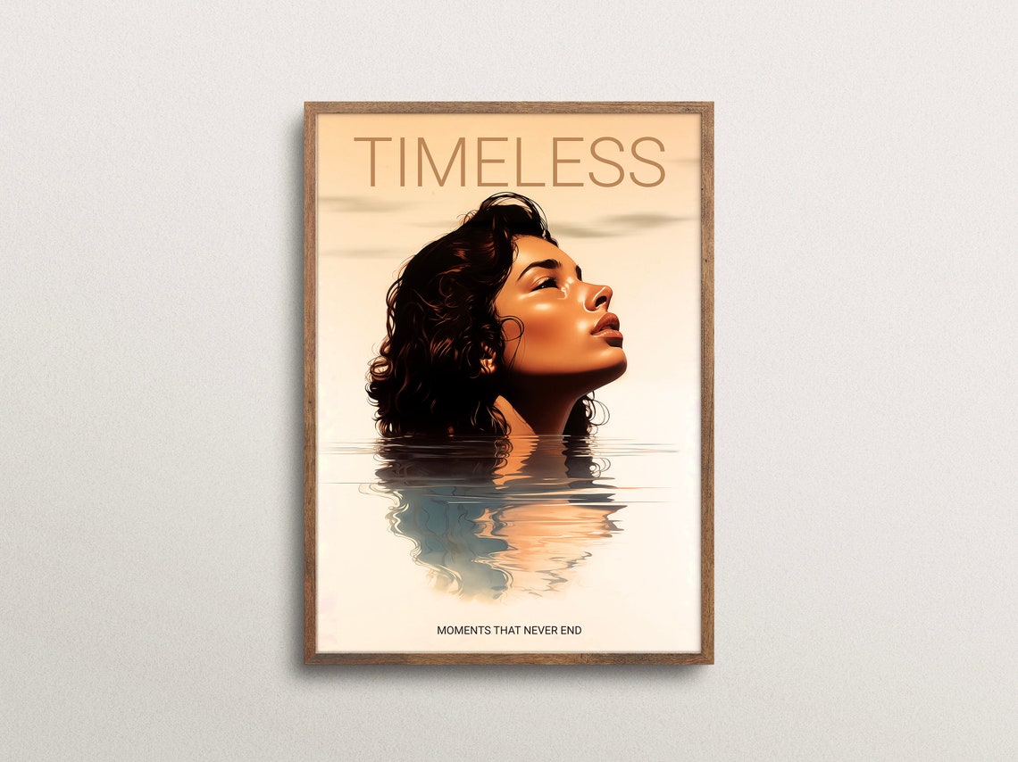 Timeless Woman Water Reflection Serene Minimalist Beauty Poster - Image 2