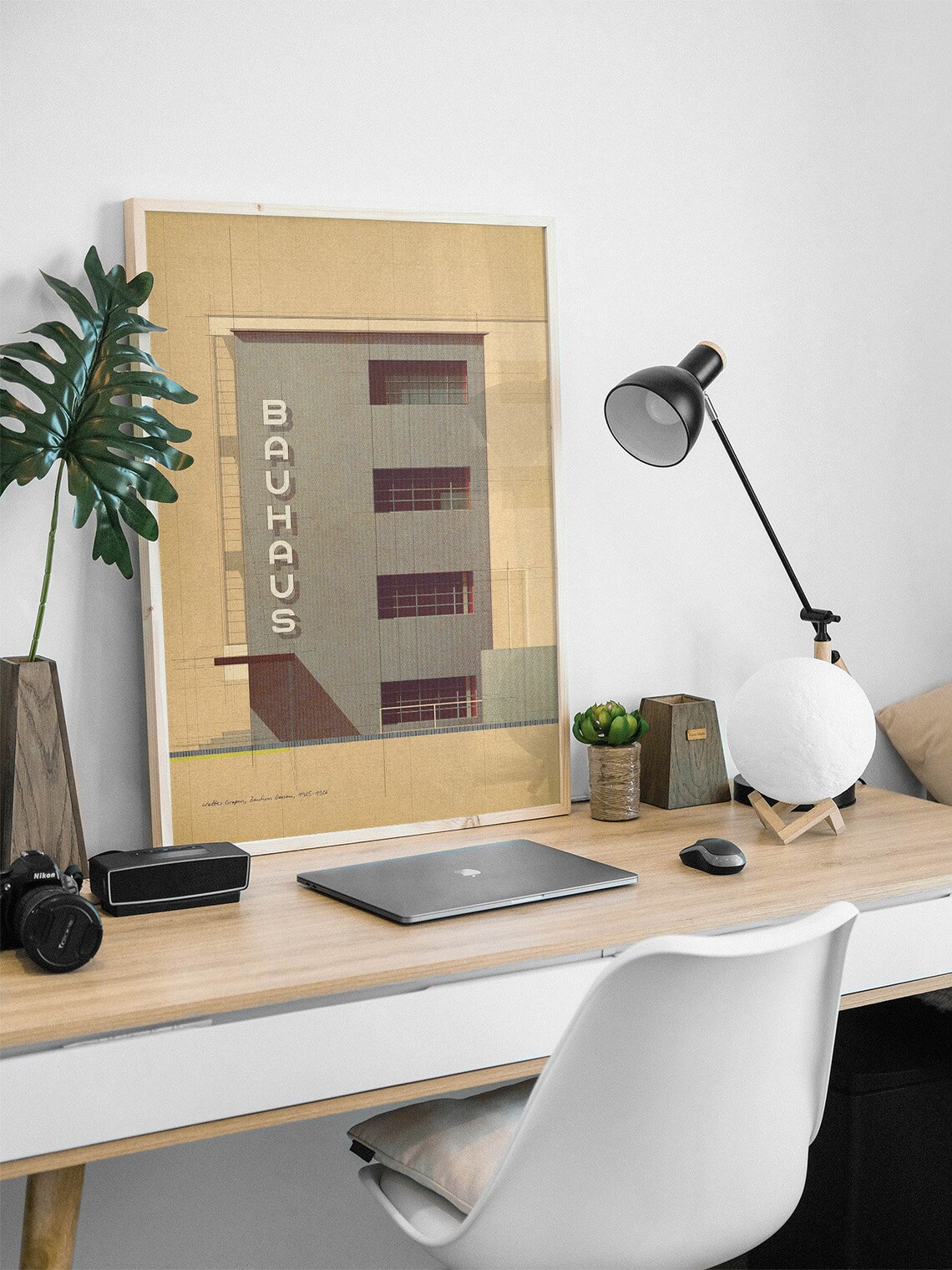 Bauhaus Dessau School Building Facade Vertical Letters Architecture Art Poster - Image 3