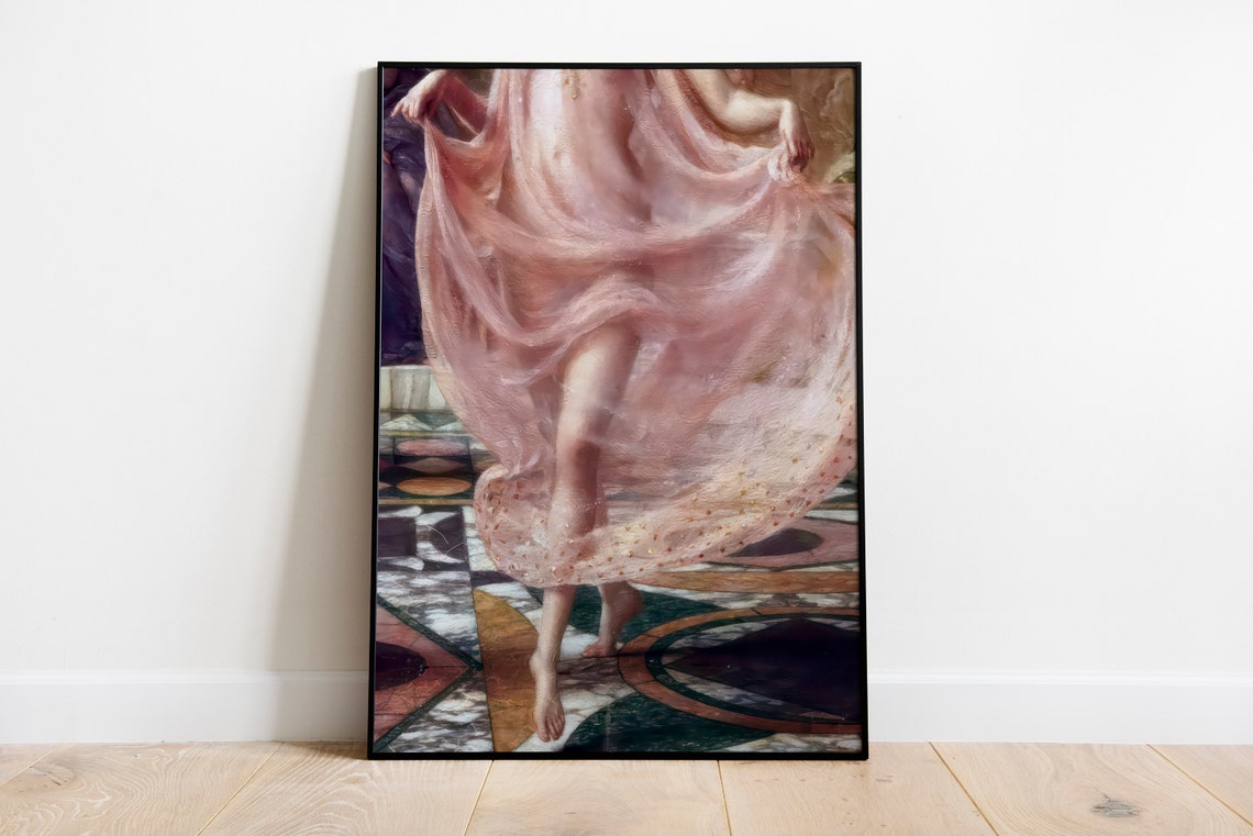 Classical Pink Veil Dancer Antique Oil Painting Repro Art Poster - Image 3