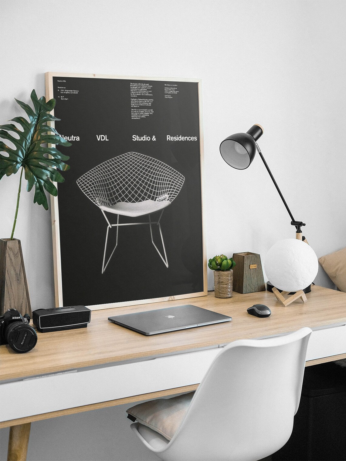 Neutra VDL Studio Residences White Wire Chair Black Design Poster - Image 3