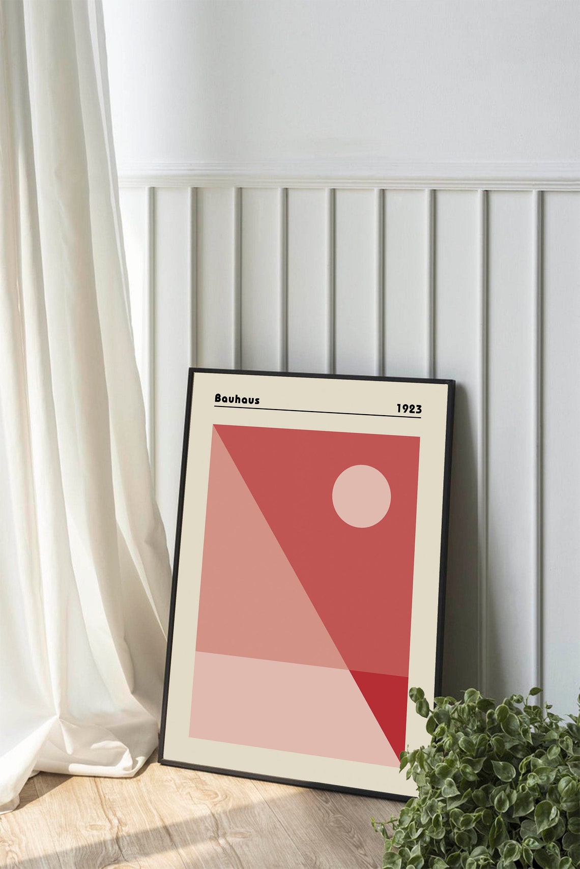 Bauhaus 1923 Red Geometric Triangles Circle Minimal Art Poster - Image 2