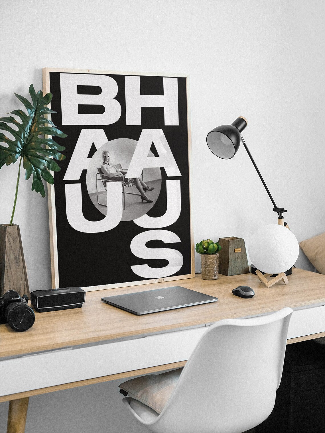 Bauhaus Typography Black and White Vintage Photo Graphic Design Poster - Image 2