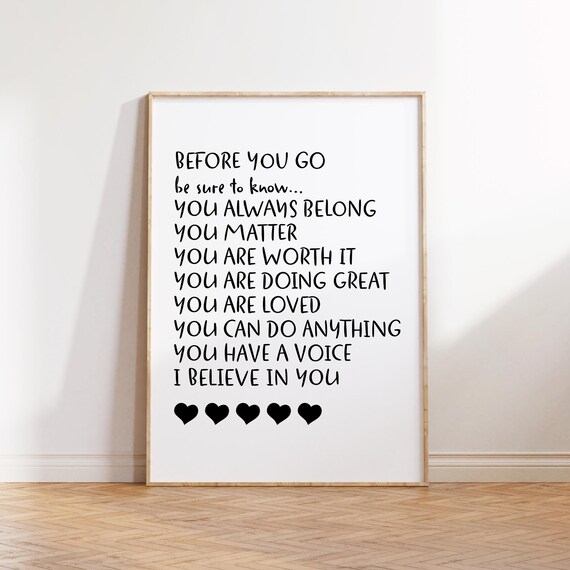 Motivational Kids Art Print Positive Affirmations