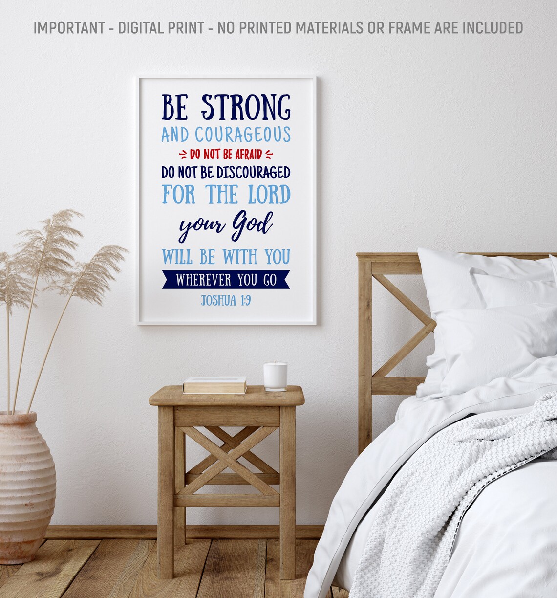 Be Strong And Courageous, Joshua 1:9 Scripture Art - Image 2