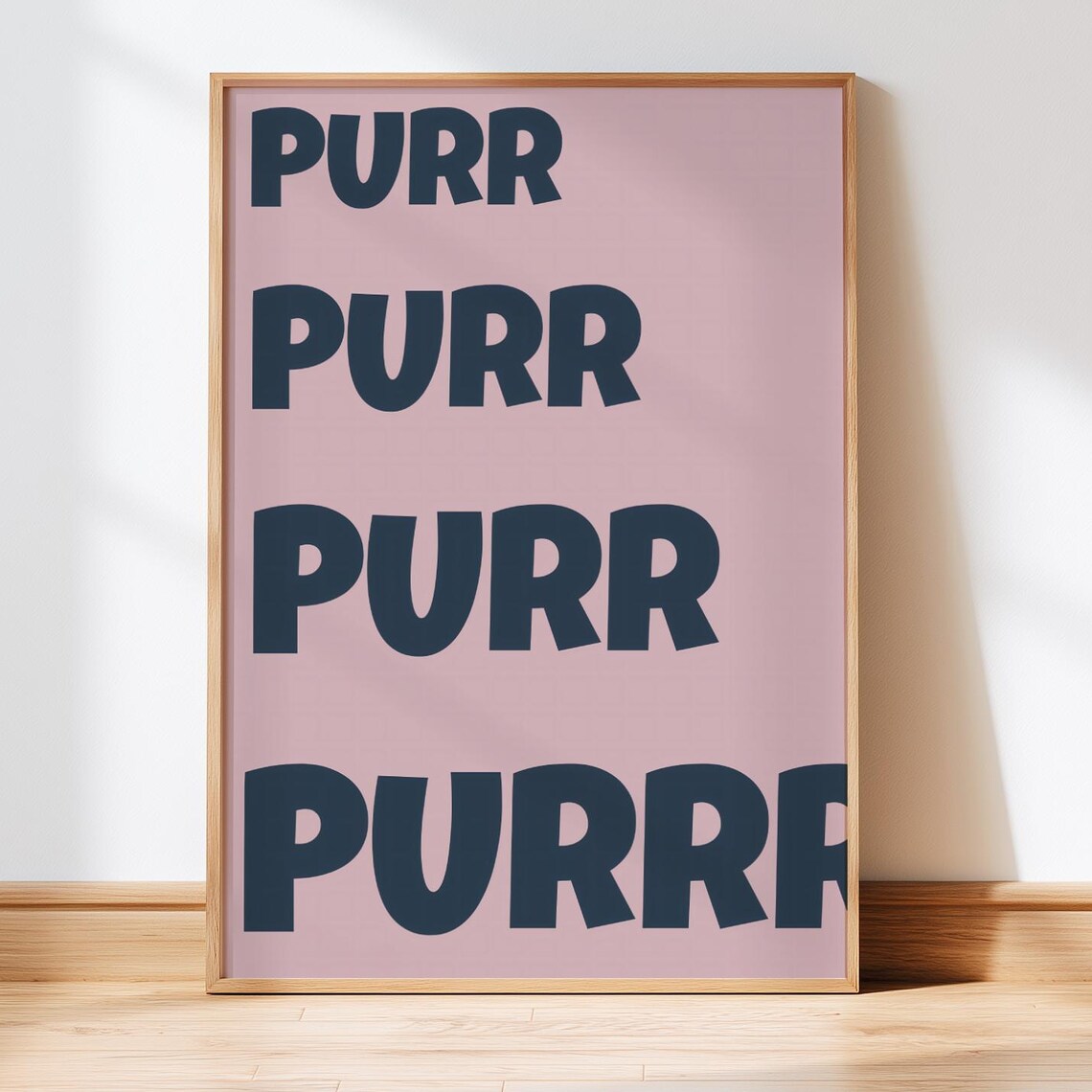 Purr Purr Purr Pink Typography Cat Lover Playful Fun Quote Poster