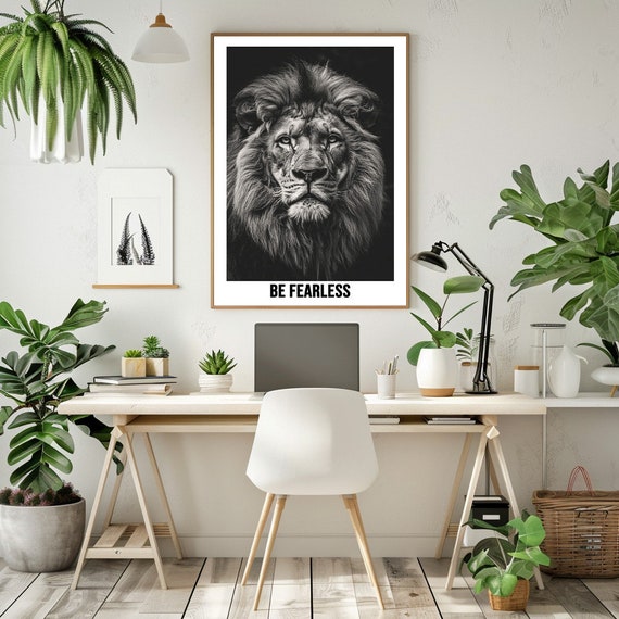 Motivational Black And White Photography Be Fearless Printable Poster In Various Sizes From 4x6 10 X 15 Cm To 24x36 60 X 90 Cm