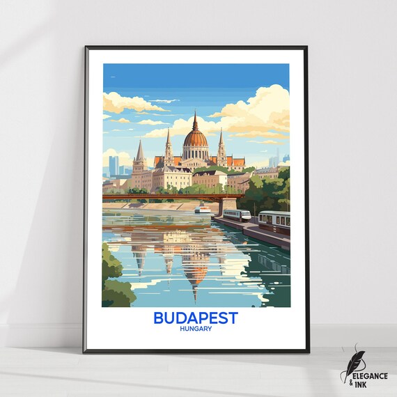 Budapest Posterbudapest Travel Printbudapest Wall Artbudapest Decorillustrationwall Art Gift Ideawedding Anniversary
