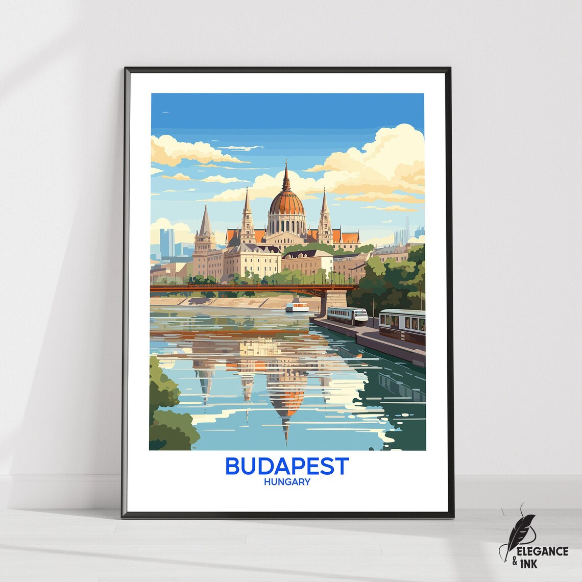 Budapest Posterbudapest Travel Printbudapest Wall Artbudapest Decorillustrationwall Art Gift Ideawedding Anniversary