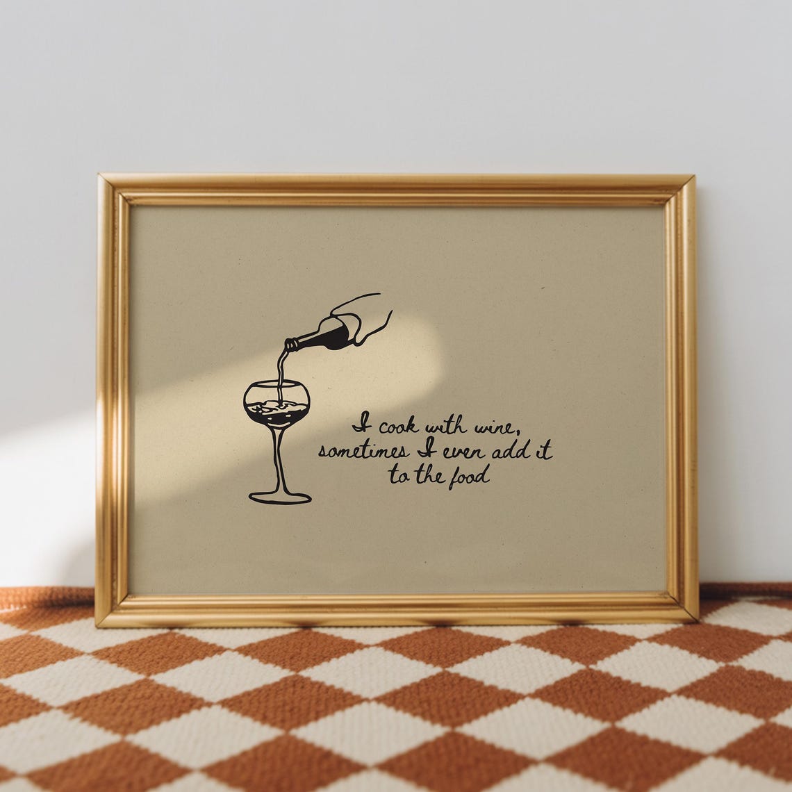 Funny Chic Kitchen Art Bar Cart Decor Humor Wine Print Minimalist Poster Digital Download