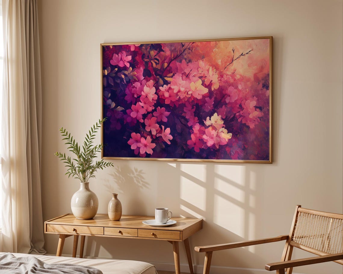 Pink Cherry Blossom Abstract Floral Explosion Spring Bloom Poster
