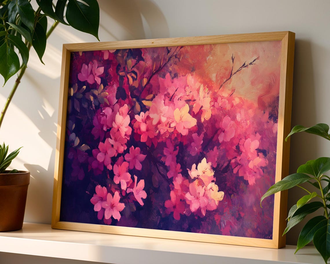Pink Cherry Blossom Abstract Floral Explosion Spring Bloom Poster - Image 4