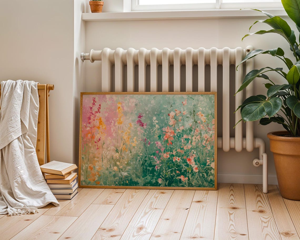 Colorful Wildflower Meadow Abstract Impressionist Painting Poster - Image 3