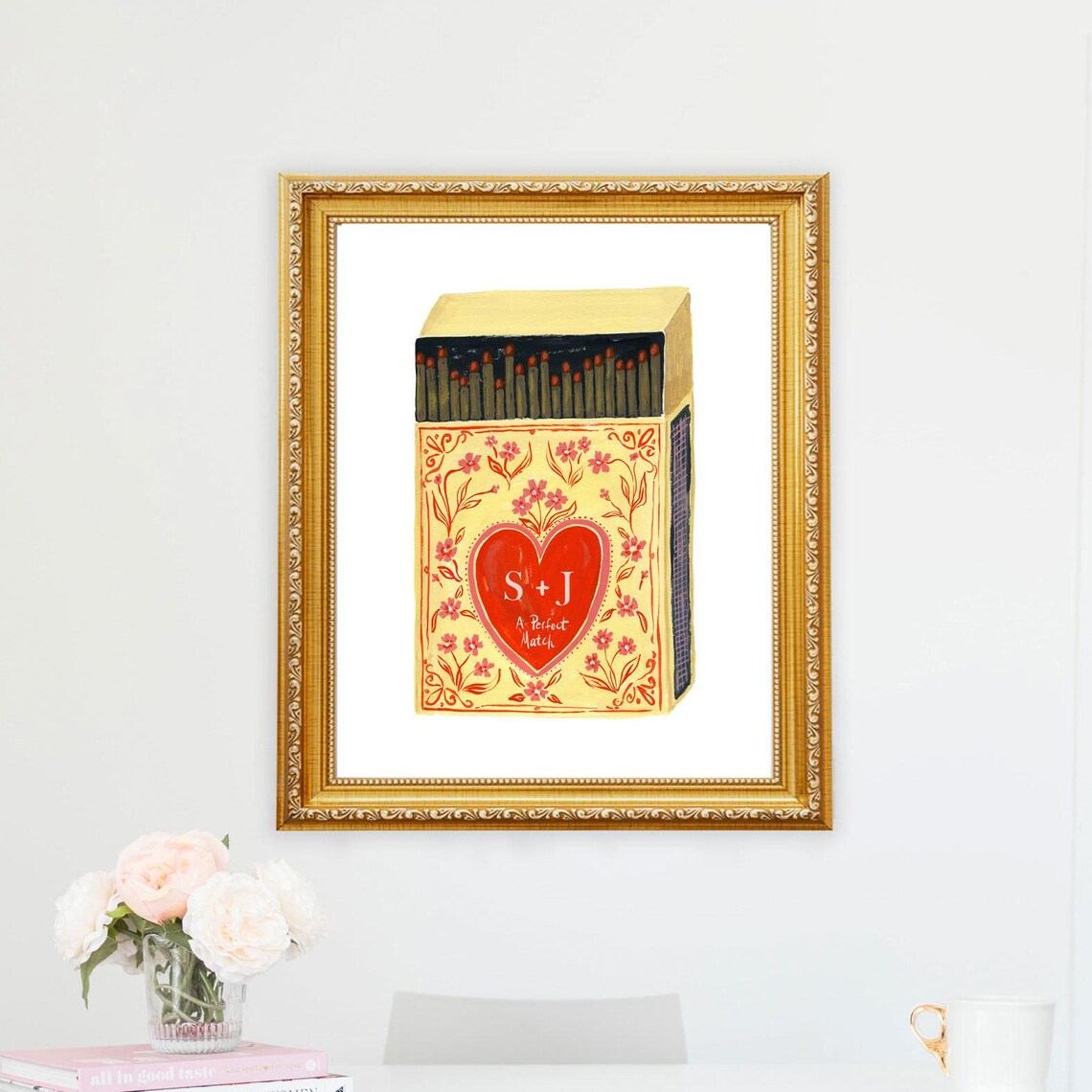 Custom Matchbox Art Print for Couples, Personalized - Image 3