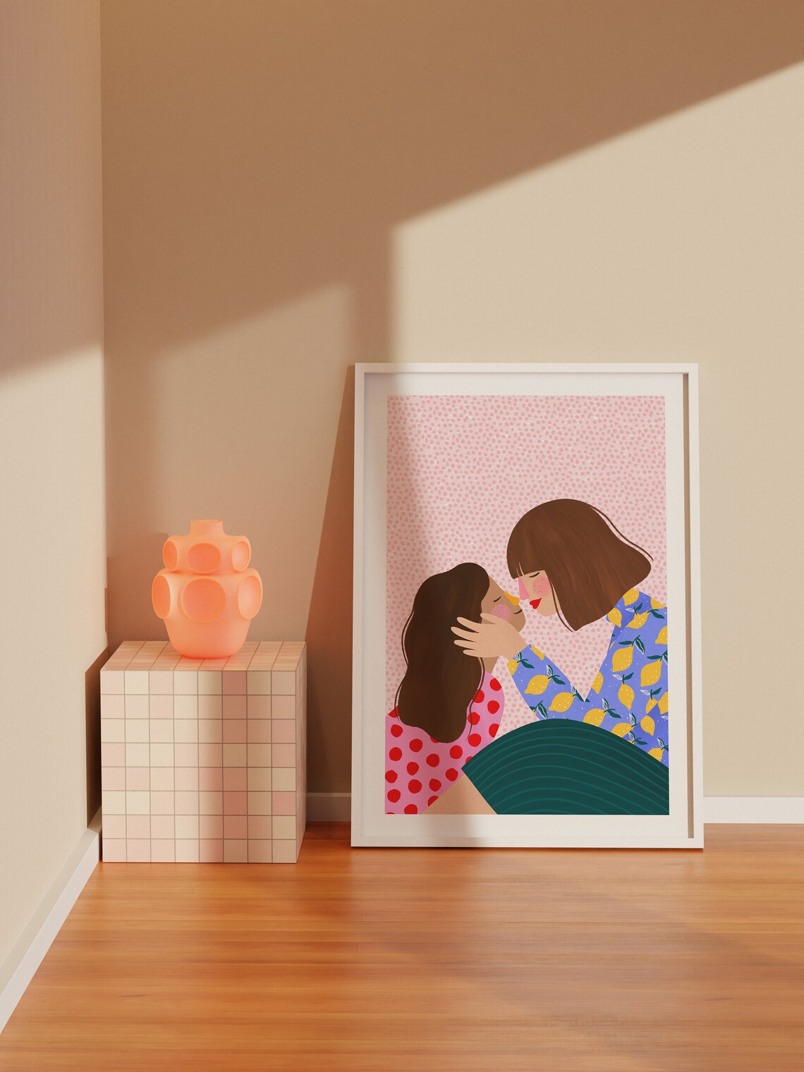 Mummy And Me Motherhood Art Print, Kids Room - Image 4