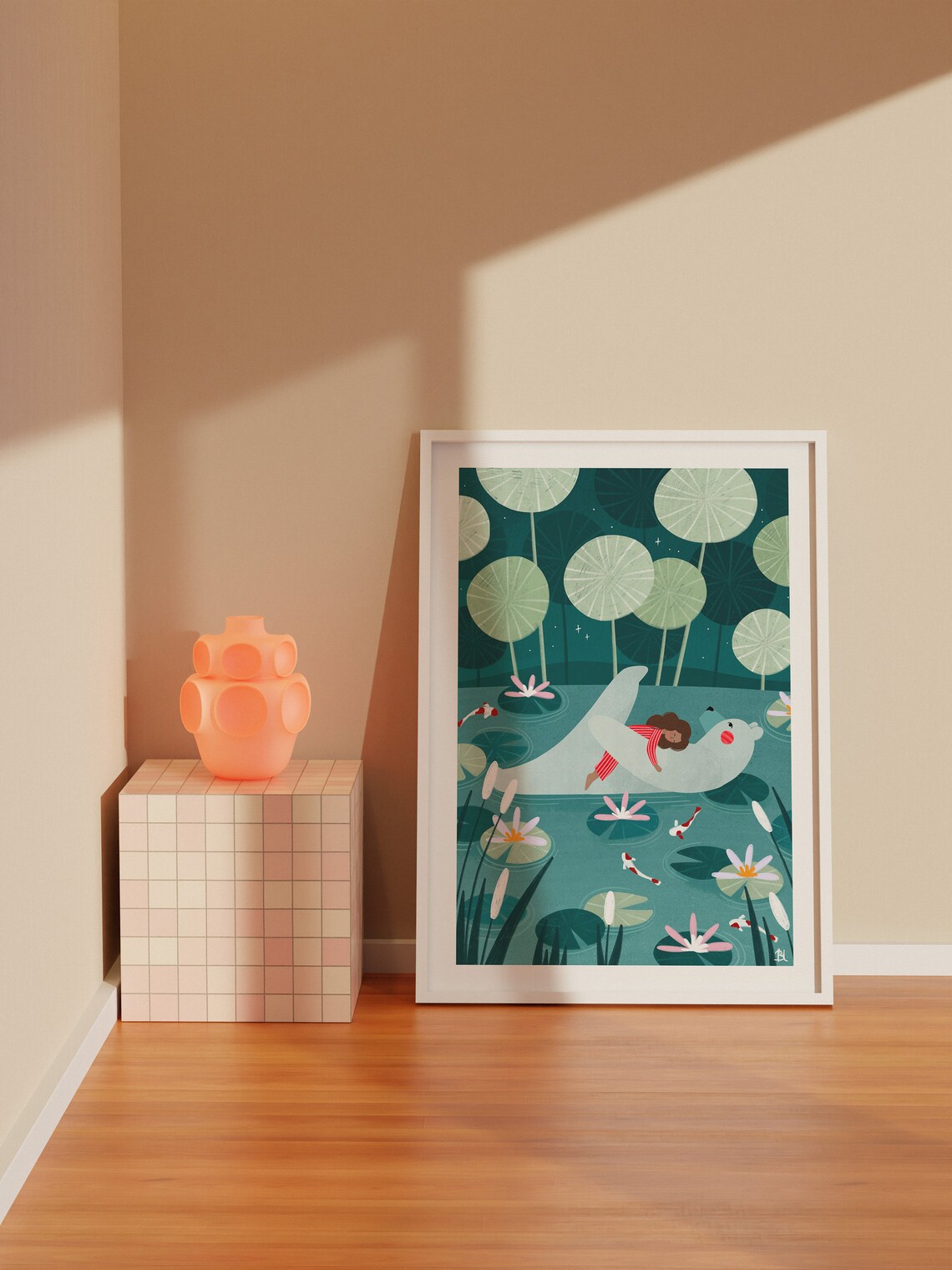 Lily Pond Children Art Print, Boho Nursery Decor - Image 4