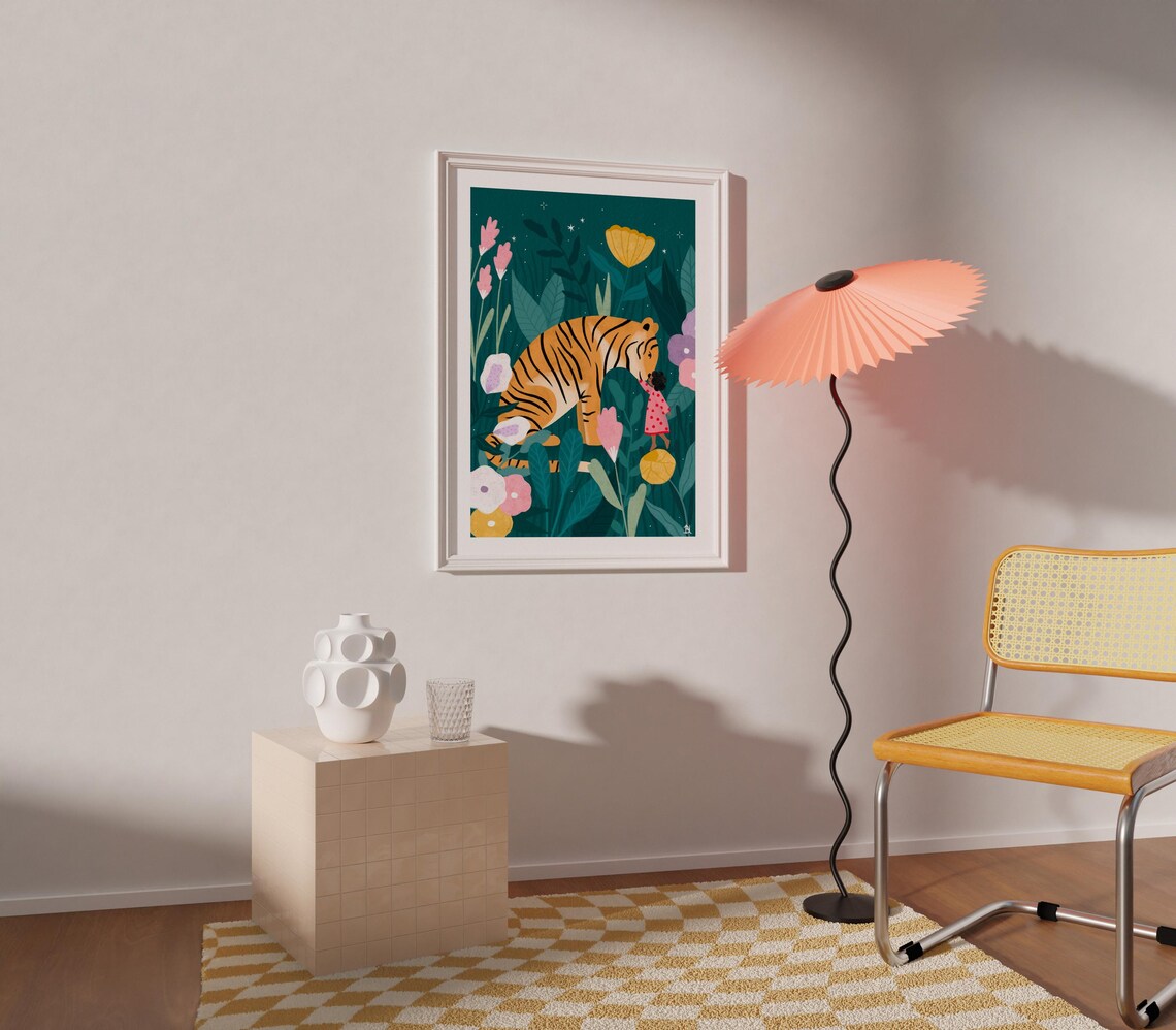 Soley and the Tiger Children, Boho Nursery Art Print - Image 2
