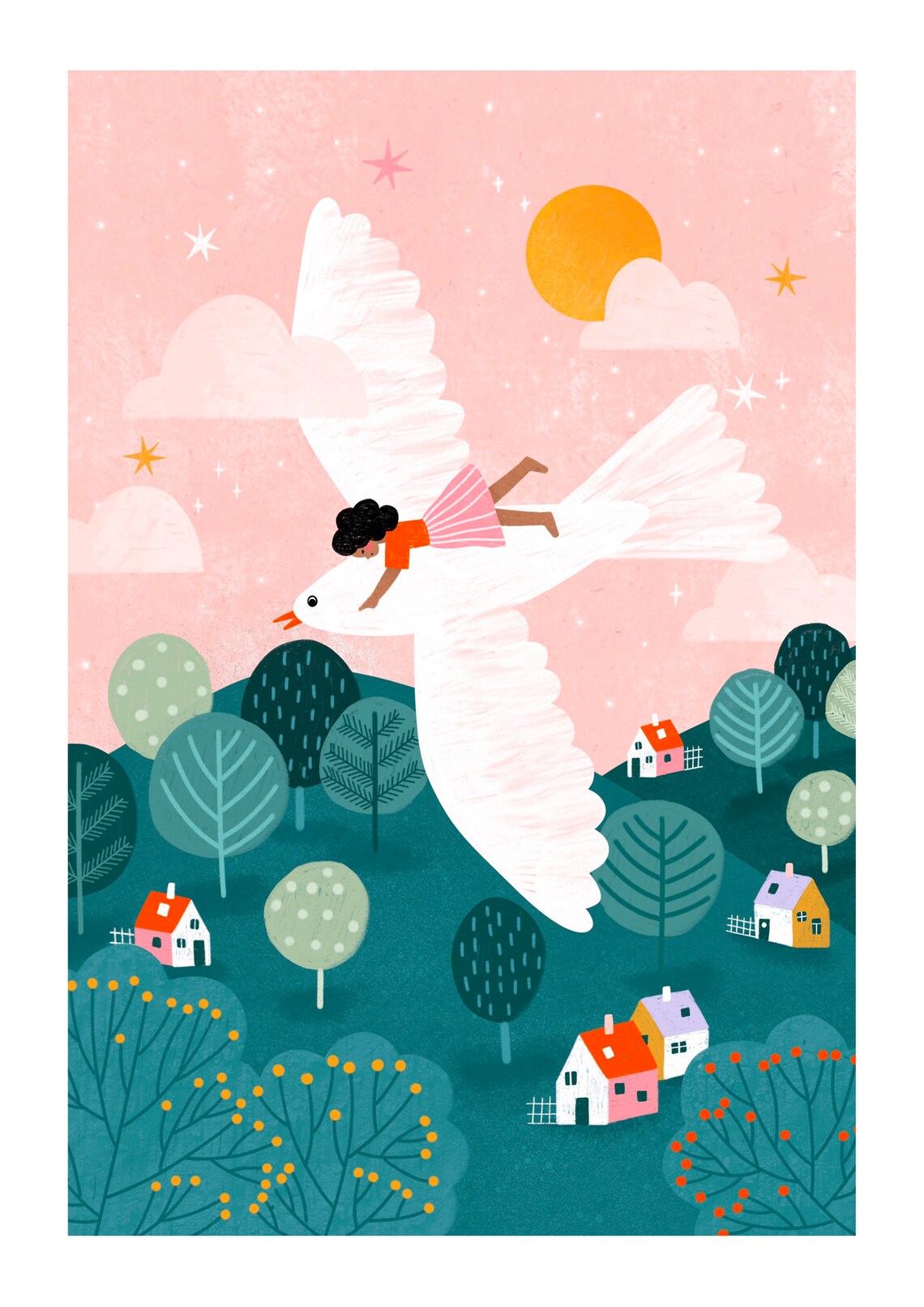 Flying High Children Art Print, Boho Nursery Decor - Image 3