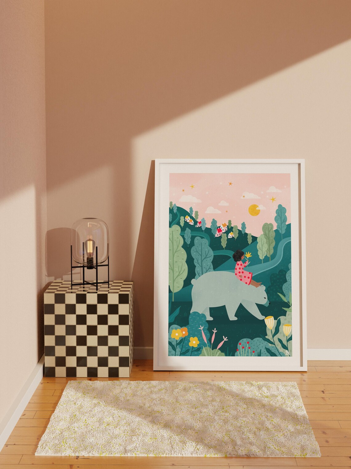Soley Bear Countryside Nursery Art Print, Boho - Image 2