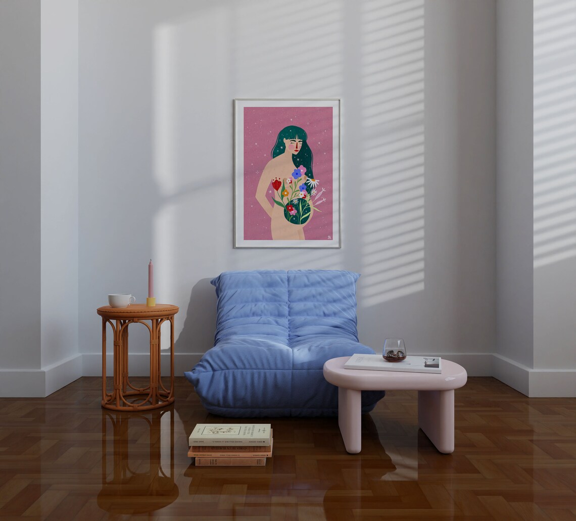 Womb In Bloom Motherhood Art Print, New Mum - Image 2