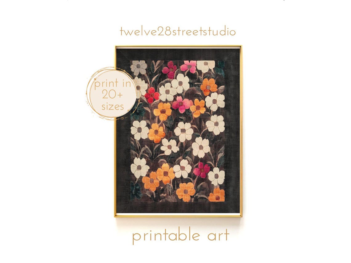 Vintage Rustic Textile Pattern Instant Downloand Artwork Print In 20 Sizes Wall Art Vintage Wall Art Moody Wall Art