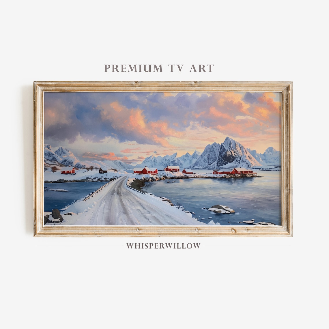 Norway Winter and Mountains Vintage Landscape Art Print