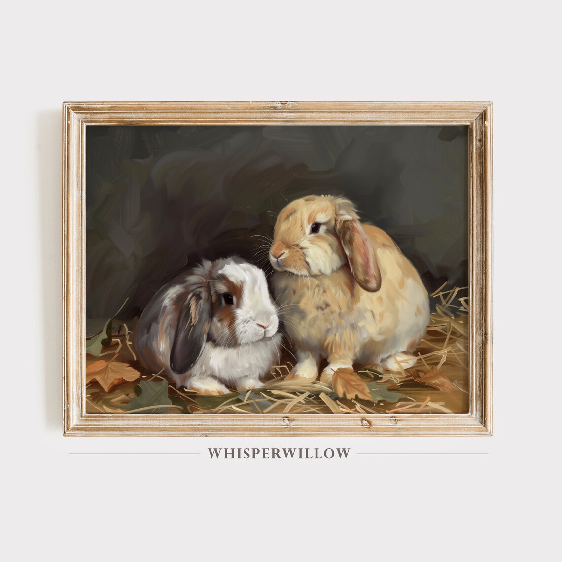 Holland Lop Bunnies Painting Cute Rabbit Animal Spring Poster