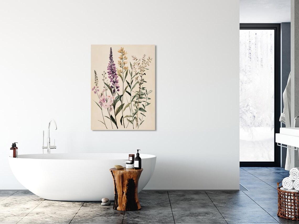 Delicate Purple and Pink Wildflower Botanical Illustration Poster - Image 4
