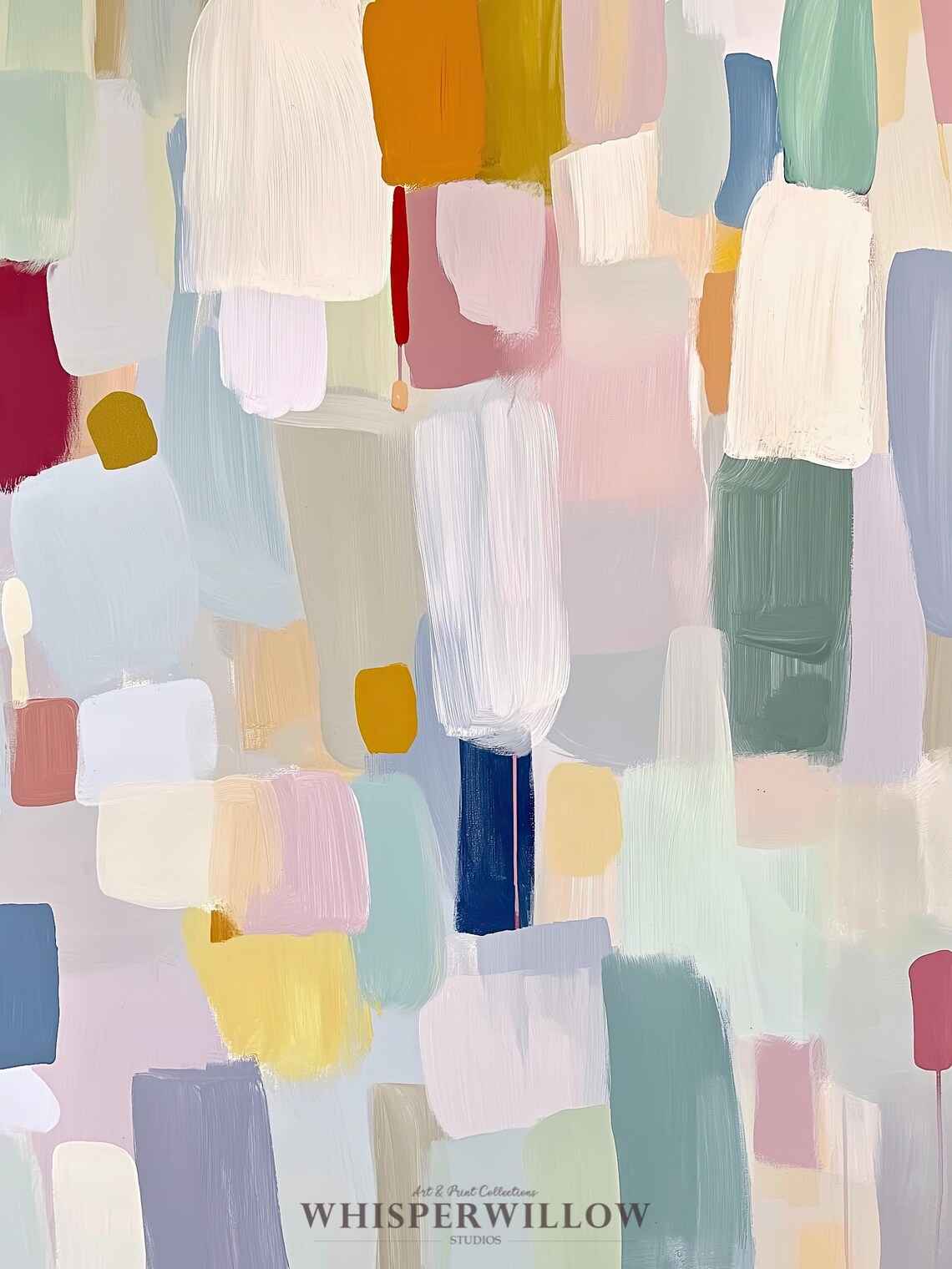 Cheerful Colorful Pastel Brushstroke Abstract Modern Painting Poster - Image 6